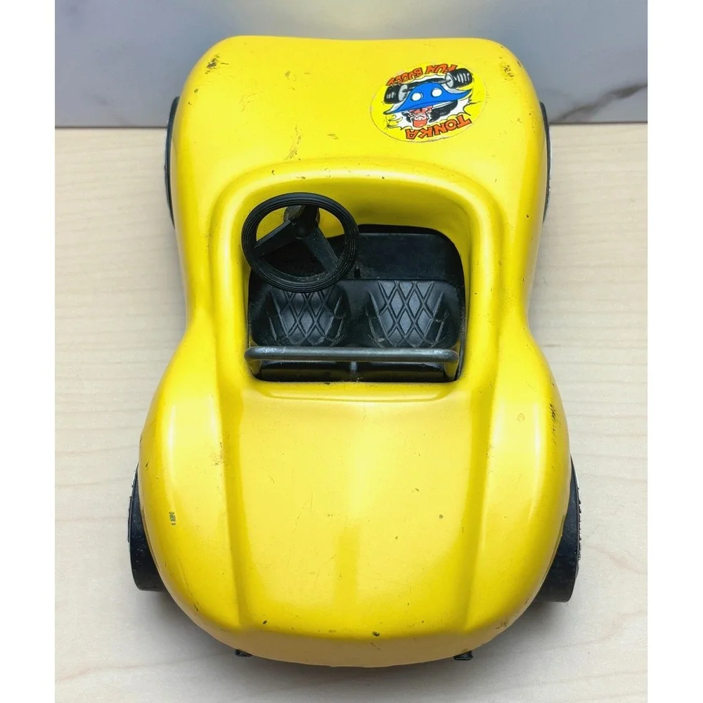 Tonka Vintage 1970s Fun Buggy Yellow Pressed Steel Dune Buggy 7in USA Made